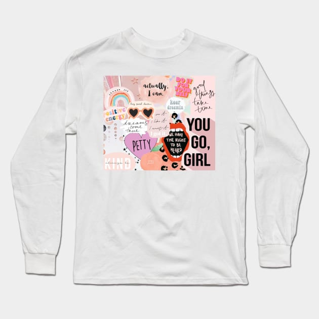 Girl Power Collage Long Sleeve T-Shirt by doodlesbydani